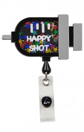 A156 koi Retractable Shaker Badge Reel - Happy Shot