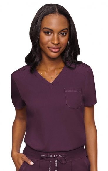 *FINAL SALE M 7448 Med Couture Touch Chest Pocket Top