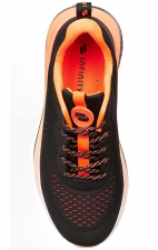 Infinite Black/Neon Coral Women's Lightweight Slip Resistant Sneaker from Infinity Footwear by Cherokee