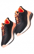 Infinite Black/Neon Coral Women's Lightweight Slip Resistant Sneaker from Infinity Footwear by Cherokee