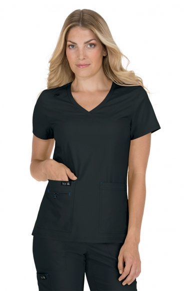 *VENTE FINALE 3XL 373 koi Basics Haut Becca à Col en V avec 4 Poches