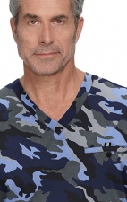 671PR koi Next Gen On Call Men's Print Top - Heather Camo