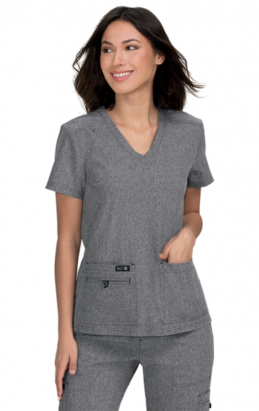 *VENTE FINALE S 373 koi Basics Haut Becca &agrave; Col en V avec 4 Poches