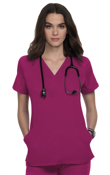 *FINAL SALE RASPBERRY 1039 koi Lite Stretch Velocity Scrub Top