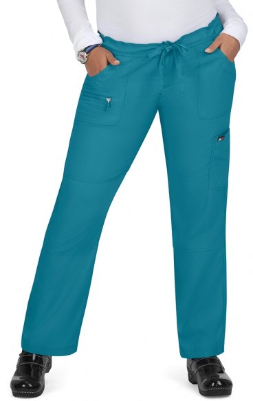 *VENTE FINALE TEAL 721P Petite Koi Lite ™ Pantalon Peace à jambe droite avec cordon à la taille