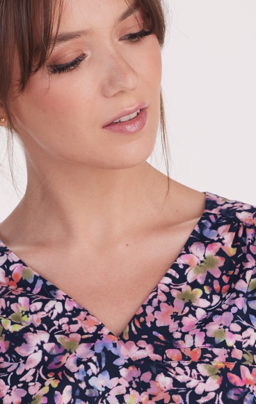 1119PR Planet koi Midori Haut Imprimer avec 2 Poches - Retro Floral