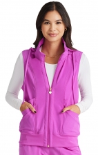 HS500 Break on Through Warm Up Vest with Removable Hood by HeartSoul