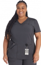 IP845A Inspira Flex Contemporary V-Neck Top with Knit Side Panels