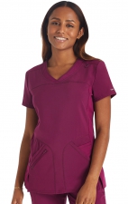 IP845A Inspira Flex Contemporary V-Neck Top with Knit Side Panels