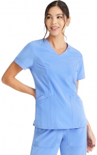 IP790A Inspira Flex Fitted V-Neck Top with Princess Seams