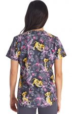 TF737 Tooniforms V-Neck Print Top with Welt Pockets by Cherokee Uniforms - Through the Jungle