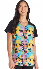 TF645 Tooniforms V-Neck Colour Block Print Top by Cherokee Uniforms - The Whole Gang