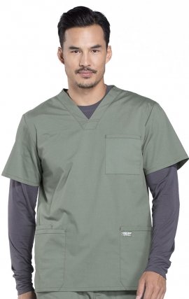 WW695 Workwear Professionals Haut à Col en V avec 4 Poches pour Hommes par Cherokee