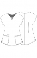 TF787 Tooniforms Haut Imprimer à Col Rond avec Détails Lacés par Cherokee Uniforms - Sweet Mickey