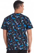 TF740 Tooniforms Men's V-Neck 3 Pocket Print Top by Cherokee Uniforms - Doodle Ears