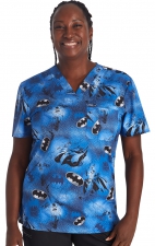 TF688 Tooniforms Unisex Chest Pocket Print Top by Cherokee Uniforms - Star in the Night