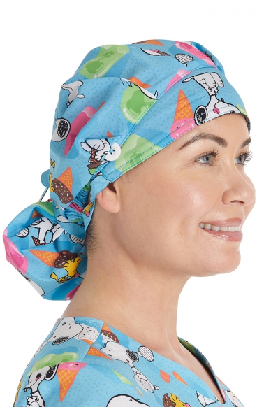 TF514 Tooniforms Unisex Bouffant Print Scrub Cap by Cherokee Uniforms - Snoopy Sprinkles