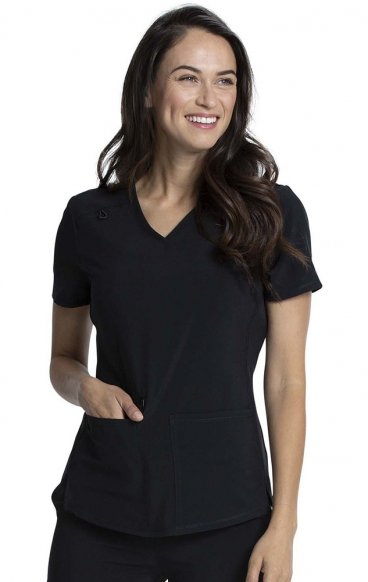 *FINAL SALE XS CKA685 Allura V-Neck 3 Pocket Top by Cherokee