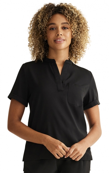 *FINAL SALE H650 HH Works Macy Button Collar Tuck In Top by Healing Hands