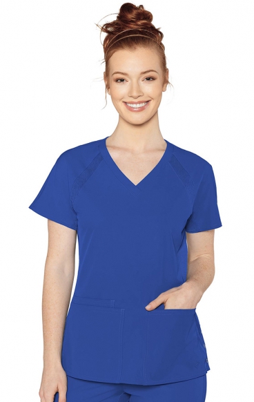 *FINAL SALE L 8470 Med Couture Peaches Raglan Scrub Top