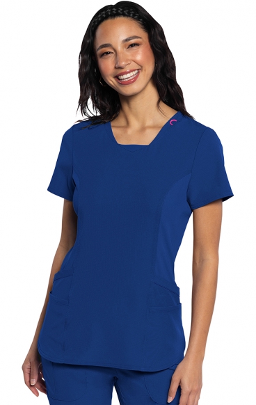 MC701 Amp V-Neck Top with Rib-Knit Inset and Side Panels by Med Couture MC701 Amp V-Neck Top with Rib-Knit Inset and Side Panels by Med Couture