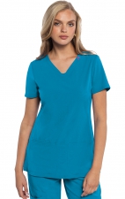 MC702 Amp 3 Pocket V-Neck Top with Flex Panels by Med Couture