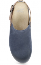 Merrin Blue Burnished Suede Strap Back Stapled Mule for Women by Dansko 