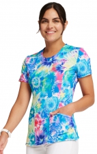 Top à col rond en Tie Dye Burst - Cherokee Infinity - Antimicrobien