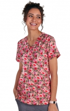 1122PRA koi Artist Series Limited Edition Rosalie Top - Flamingo and Flowers