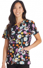 CK651 Modern Classic V-Neck Print top by Cherokee - Ladybug Garden