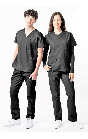 *VENTE FINALE NOIR 1000/2000 Ensemble de gommage unisexe classique avec taille élastique par Greentown *VENTE FINALE NOIR 1000/2000 Ensemble de gommage unisexe classique avec taille élastique par Greentown