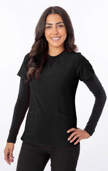 *FINAL SALE M 18-1060 Zinnia Stretch Double Pocket Scrub Top by Greentown *FINAL SALE M 18-1060 Zinnia Stretch Double Pocket Scrub Top by Greentown