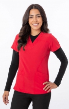 18-1060 Greentown Zinnia Stretch Double Pocket Scrub Top