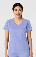 6251 Boundless Curved V-Neck Top with 3 Pockets by WINK