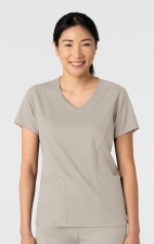 6251 Boundless Curved V-Neck Top with 3 Pockets by WINK