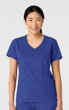 6251 Boundless Curved V-Neck Top with 3 Pockets by WINK