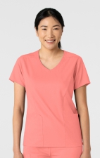 6251 Boundless Curved V-Neck Top with 3 Pockets by WINK