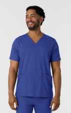 6351 Boundless Men's Multi-Pocket V-Neck Scrub Top by WINK