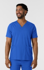 6351 Boundless Men's Multi-Pocket V-Neck Scrub Top by WINK