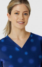 6657 WonderWink Haut à Col en V à 3 Poches Imprimé - Graffiti Blots