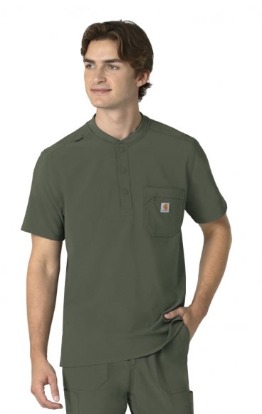 C16310 Carhartt Cross-Flex Men's Henley Scrub Top C16310 Carhartt Cross-Flex Men's Henley Scrub Top