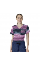 C13014 Carhartt Force Cross-Flex Print Tuck-In Top - Peaceful Pastures Thistle