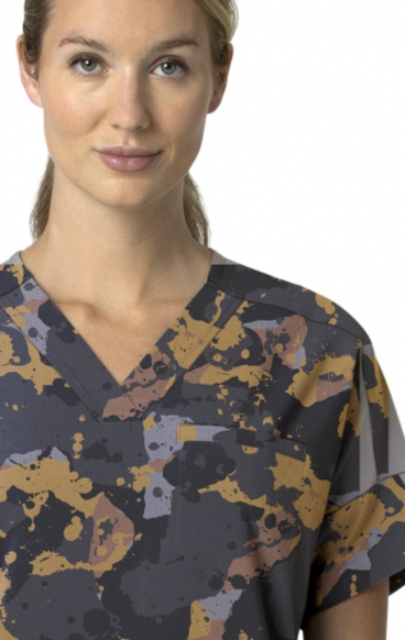 C13314 Carhartt Force Cross-Flex Haut Imprimer Surdimensionné à Col en V pour Femmes - Painter's Camo