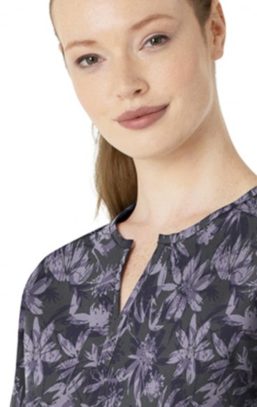 C13214 Carhartt Force Cross-Flex Notch Neck Print Top - Shadow Blossoms