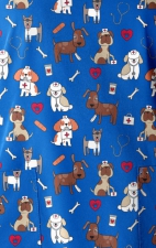 6147 WINK 2 Pocket V-Neck Print Top - Dog-tor Duty