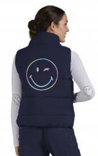 S400 Smiley World Delighted Cropped Puffer Vest by koi