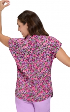 1093PR koi Basics Ari Split Neck Print Top - Field of Posies