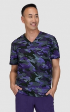 671PR koi Next Gen On Call Men's Print Top - Distressed Camo