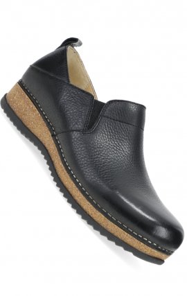 Meara Black Waxy Milled Slip-On by Dansko