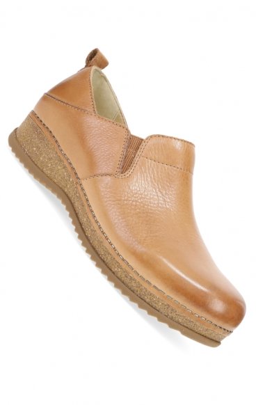 Meara Tan Waxy Milled Slip-On by Dansko Meara Tan Waxy Milled Slip-On by Dansko